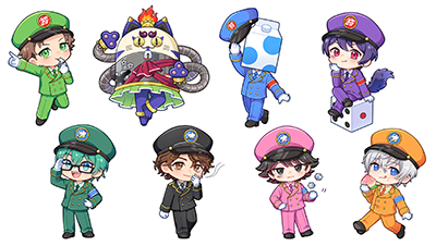 成人男性三人組様×オレ達の遊ビバ!様・コラボ動画用ミニキャラ作成